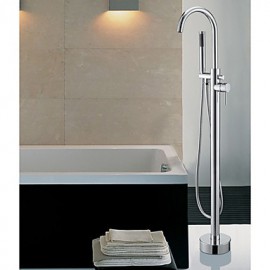 Bathtub Tap / Shower Tap - Contemporary - Floor Standing / Handshower Included - Brass (Chrome)