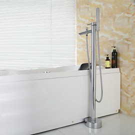 Contemporary Handshower Included/Floor Standing Tub Brass Chrome