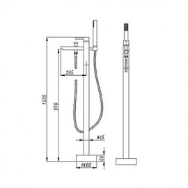 Contemporary Handshower Included/Floor Standing Tub Brass Chrome