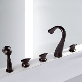 Shower Tap / Bathtub Tap - Antique - Waterfall / Handshower Included - Brass (Oil-rubbed Bronze)