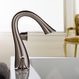 Bathtub Tap - Contemporary - Waterfall / Handshower Included - Brass (Nickel Brushed)