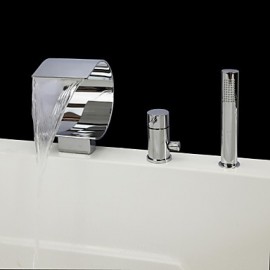 Bathtub Tap - Contemporary - Waterfall / Handshower Included - Brass (Chrome)