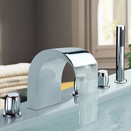 Bathtub Tap - Contemporary - Sidespray / Handshower Included - Brass (Chrome)