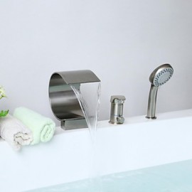 Bathtub Tap - Contemporary - Waterfall / Handshower Included - Brass (Nickel Brushed)