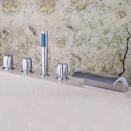 Bathtub Tap - Contemporary - Waterfall / Handshower Included - Brass (Chrome)