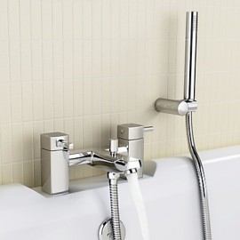 Bath Shower Mixer Tap With Handset, Holder  Hose - Chrome