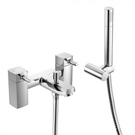 Bath Shower Mixer Tap With Handset, Holder  Hose - Chrome