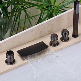 Shower Tap / Bathtub Tap - Contemporary - Handshower Included / Waterfall - Brass (Oil-rubbed Bronze)