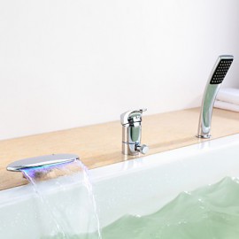 Bathtub Tap - Contemporary - LED / Waterfall - Brass (Chrome)