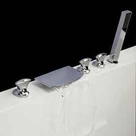 Bathtub Tap - Contemporary - Waterfall / Handshower Included - Brass (Chrome)