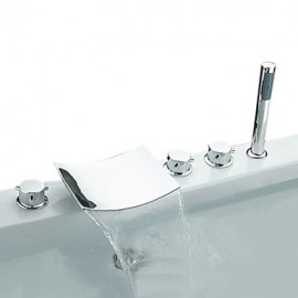 Bathtub Tap - Contemporary - Waterfall / Handshower Included - Brass (Chrome)
