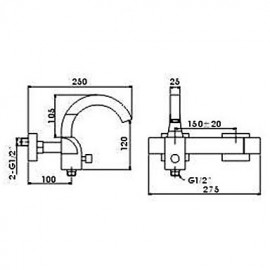 Contemporary Solid Brass Tub Tap (without Hand Shower)