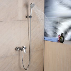 Bathtub Tap-Contemporary-Handshower Included-Brass(Chrome)