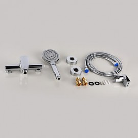 Bathtub Tap-Contemporary-Handshower Included-Brass(Chrome)