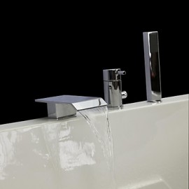 Bathtub Tap - Contemporary - Waterfall / Handshower Included - Brass (Chrome)
