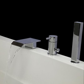 Bathtub Tap - Contemporary - Waterfall / Handshower Included - Brass (Chrome)