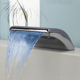 Bathtub Tap - Contemporary - LED / Waterfall / Handshower Included - Brass (Chrome)