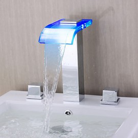 Bathtub Tap - Contemporary - LED / Waterfall - Brass (Chrome)