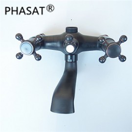 Traditional Bronze Finish 2 Handles Bathtub Tap with Hand Shower