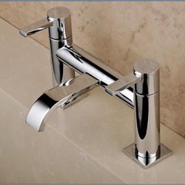 Bathtub Tap - Contemporary - Waterfall - Brass (Chrome)