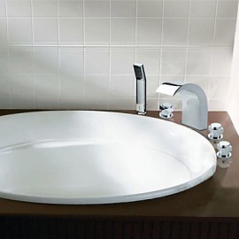 Bathtub Tap - Contemporary - Sidespray / Handshower Included - Brass (Chrome)