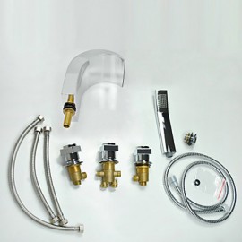 Bathtub Tap - Contemporary - Sidespray / Handshower Included - Brass (Chrome)