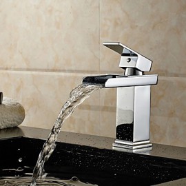 Bathroom Sink Tap Waterfall Single Handle One Hole Hot And Cold Water