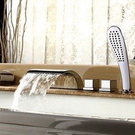 Bathtub Tap - Contemporary - Waterfall / Sidespray / Handshower Included - Brass (Chrome)