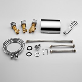 Bathtub Tap - Contemporary - Waterfall / Sidespray / Handshower Included - Brass (Chrome)