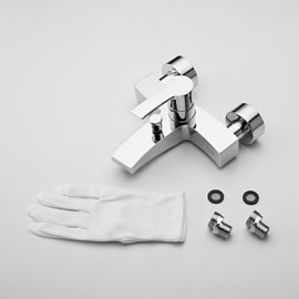 Tub Tap Centerset / Wall Mount with Chrome Single Handle Two Holes