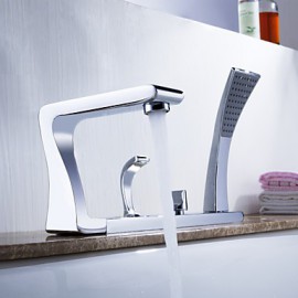 Tub Tap Centerset / Pull out with Chrome Two Handles Five Holes