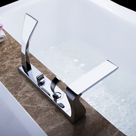 Tub Tap Centerset / Pull out with Chrome Two Handles Five Holes