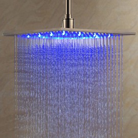 12 inch Stainless Steel Shower Head with Color Changing LED Light