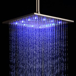 12 inch Stainless Steel Shower Head with Color Changing LED Light