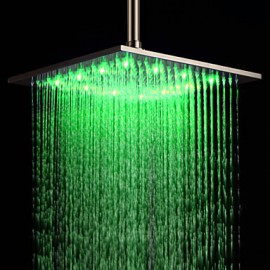 12 inch Stainless Steel Shower Head with Color Changing LED Light