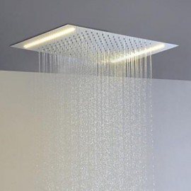 Stainless Steel 304 110V~220V Alternating Current Bathroom Rainfall Shower Head With Energy Saving LED Lamps