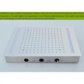 Stainless Steel 304 110V~220V Alternating Current Bathroom Rainfall Shower Head With Energy Saving LED Lamps