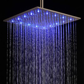 16 inch Stainless Steel Shower Head with Color Changing LED Light