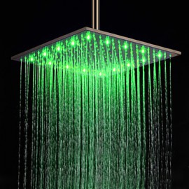 16 inch Stainless Steel Shower Head with Color Changing LED Light