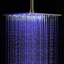 16 inch Stainless Steel Shower Head with Color Changing LED Light