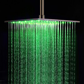 16 inch Stainless Steel Shower Head with Color Changing LED Light