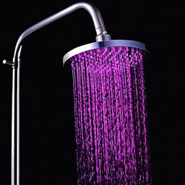7 Colors Changing LED Contemporary Chrome Shower Faucet Head of 8 inch