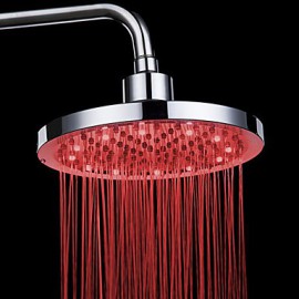 7 Colors Changing LED Contemporary Chrome Shower Faucet Head of 8 inch