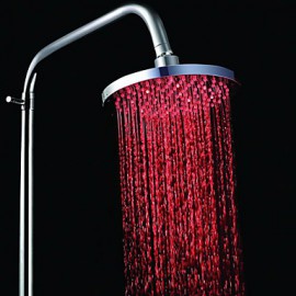 7 Colors Changing LED Contemporary Chrome Shower Faucet Head of 8 inch