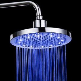 7 Colors Changing LED Contemporary Chrome Shower Faucet Head of 8 inch