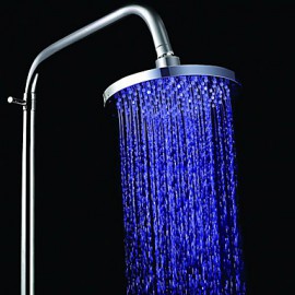 7 Colors Changing LED Contemporary Chrome Shower Faucet Head of 8 inch