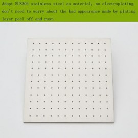 16 Inch Square Stainless Steel 304 Rainfall Shower Head With 3 Colors LED Temperature Sensitive Light