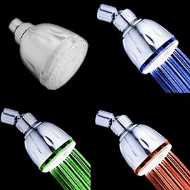 Chrome Finish Contemporary Thermochromic LED Showerhead