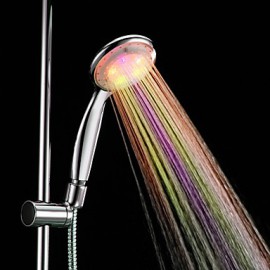 Color Changing LED Chrome Finish Hand Shower - without Shower Holder