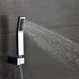 Chrome Plated Bathroom Rainfall Handheld Shower Set Including Hand Shower Hose And Shower Holder
